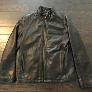 Cole Haan Leather Aviator Jacket